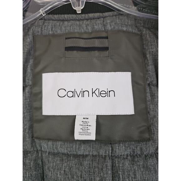 Calvin Klein ~Men's Size M~ Olive Green Full Zip Bomber Jacket Coat NEW. - Picture 4 of 16
